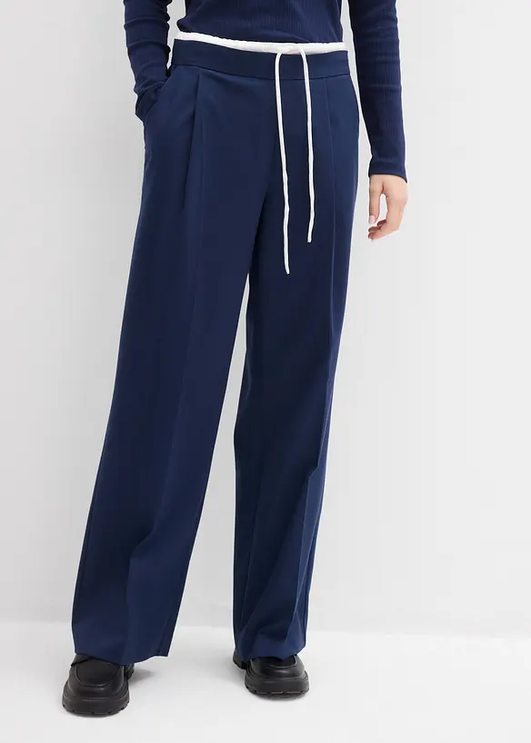 Wijde broek in een viscosemix, bonprix
