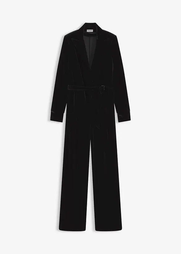 Jersey jumpsuit van soepelvallend fluweel, bonprix
