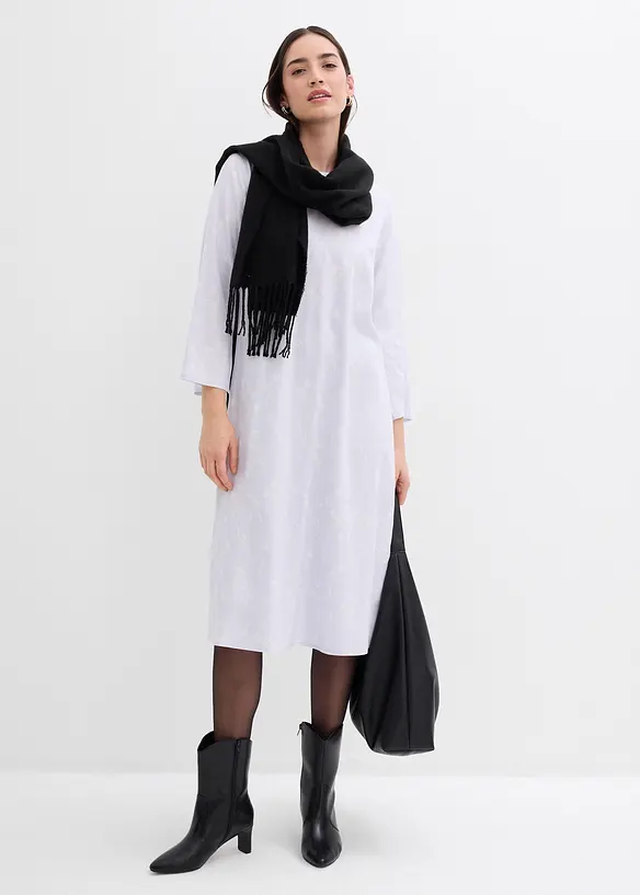 Gebloemde midi jurk van viscose, bonprix
