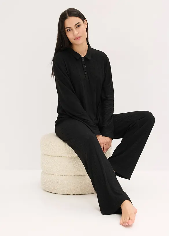 Oversized huispak van zacht ribmateriaal, bonprix