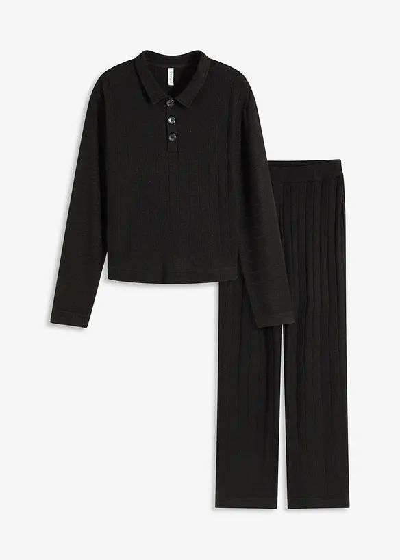 Oversized huispak van zacht ribmateriaal, bonprix