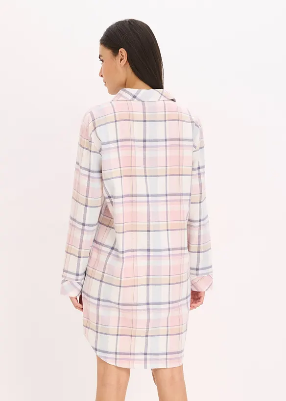 Geweven nachthemd van flanel met knoopsluiting, bonprix