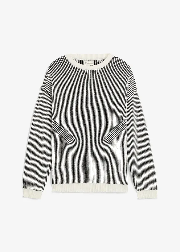 Geribde trui van een katoenmix, loose fit, bonprix