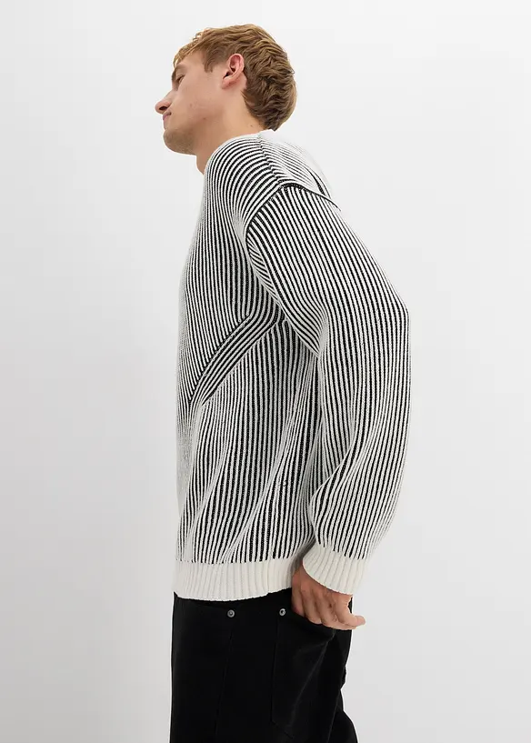 Geribde trui van een katoenmix, loose fit, bonprix