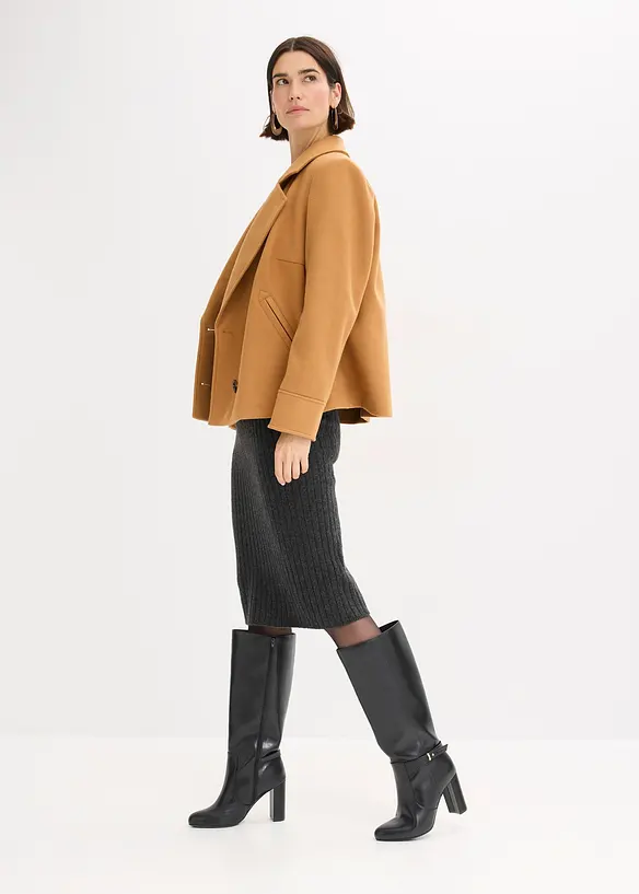 Gebreide jurk met wol, bonprix