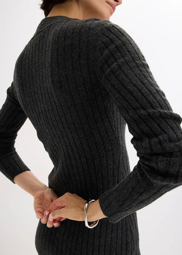 Gebreide jurk met wol, bonprix