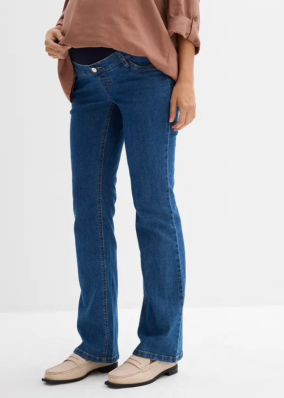 Zwangerschapsjeans van biologisch katoen, licht uitlopende pijpen, bonprix