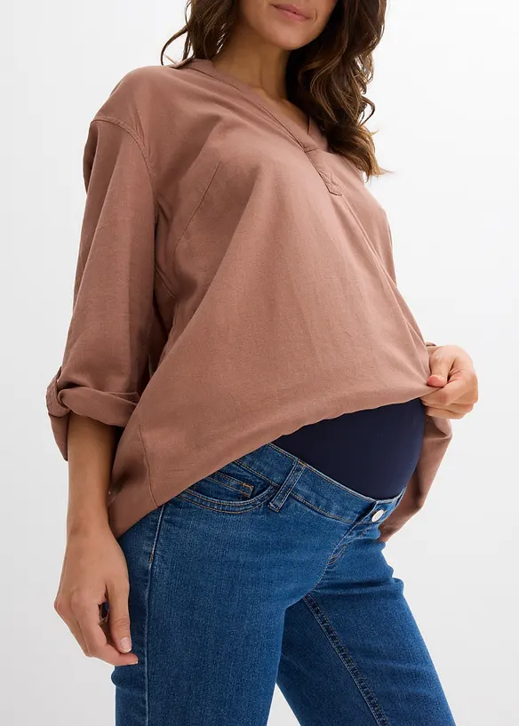 Zwangerschapsjeans van biologisch katoen, licht uitlopende pijpen, bonprix