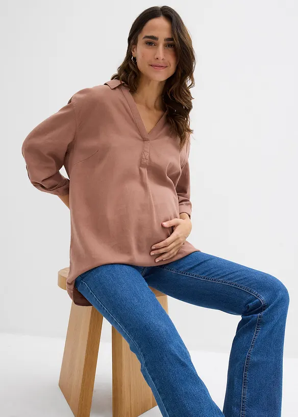 Zwangerschapsjeans van biologisch katoen, licht uitlopende pijpen, bonprix