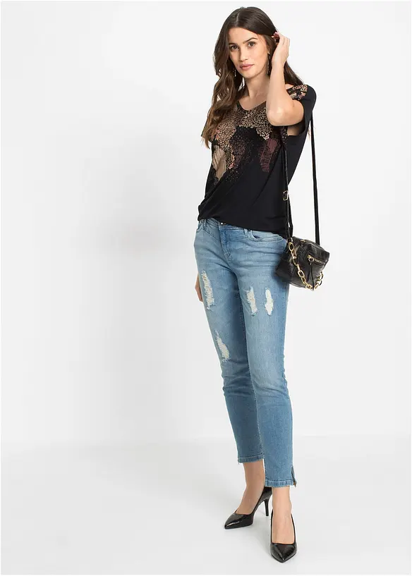 Shirt in een visosemix, bonprix