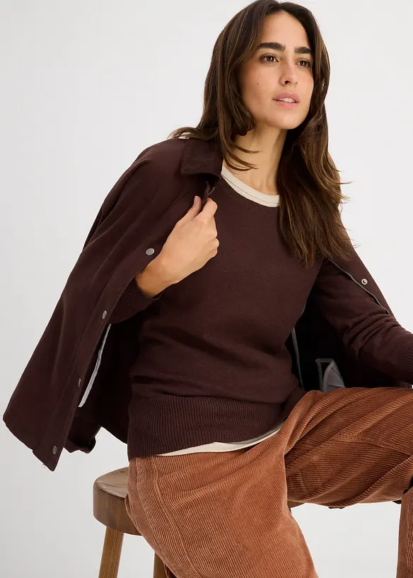 Basic trui met gerecycled materiaal, bonprix