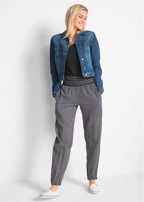 Harembroek van crinkle stof, bonprix