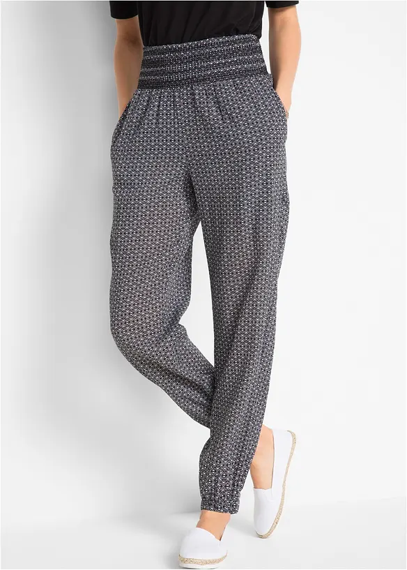 Harembroek van crinkle stof, bonprix