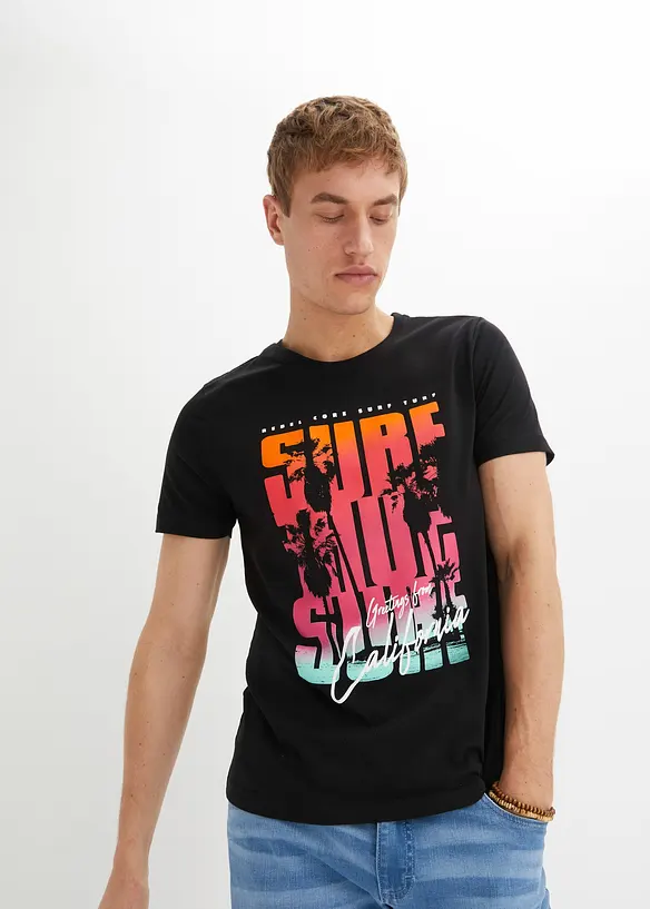 T-shirt van biologisch katoen, slim fit, bonprix