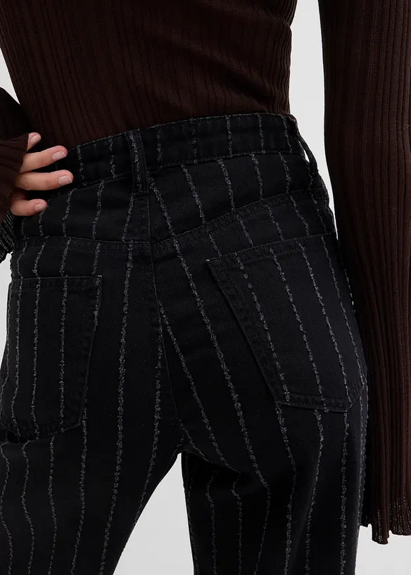 Wide leg jeans high waist met destroyed look, bonprix