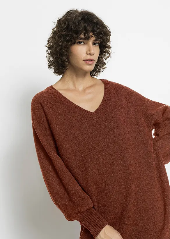 Gebreide oversized midi jurk, bonprix