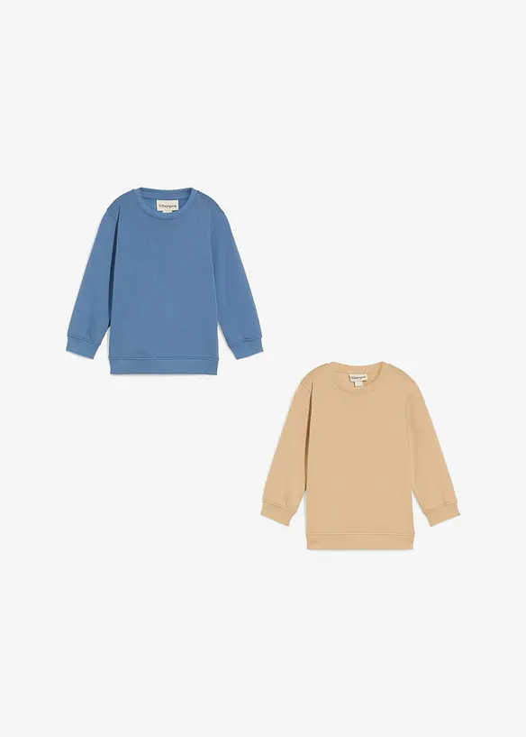 Sweater van zachte katoenmix (set van 2), bonprix