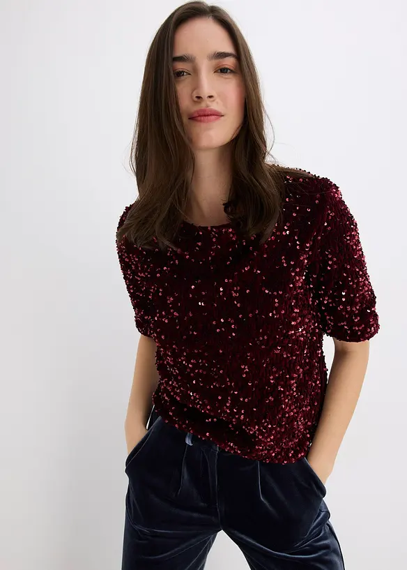 Shirt met pailletten, bonprix