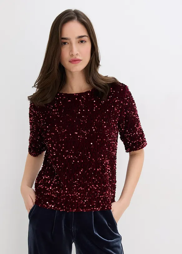 Shirt met pailletten, bonprix