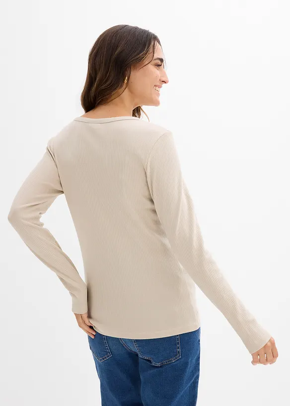 Geribd zwangerschapsshirt van puur katoen (set van 2), bonprix