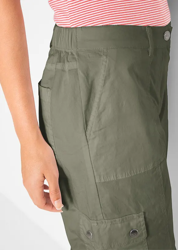 Mid waist cargo jeans in een katoenmix, bonprix