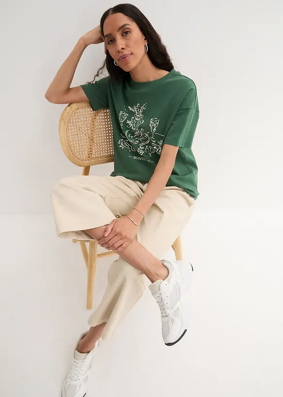 T-shirt met print van biologisch katoen, bonprix