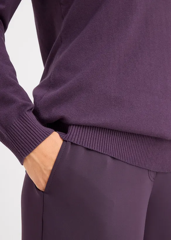 Lange basic trui met V-hals, bonprix