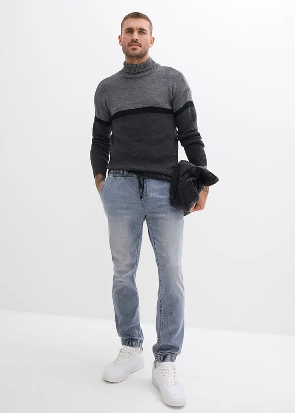 Regular fit stretch instapjeans, tapered, bonprix
