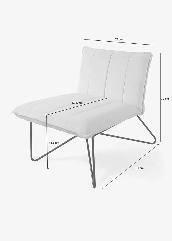 Fauteuil met metalen frame, bonprix