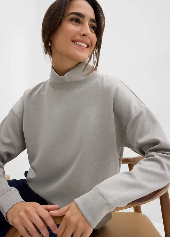 Scuba-shirt met opstaande kraag, bonprix