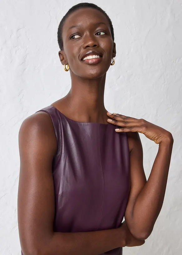 Leren jurk van nappaleer, bonprix