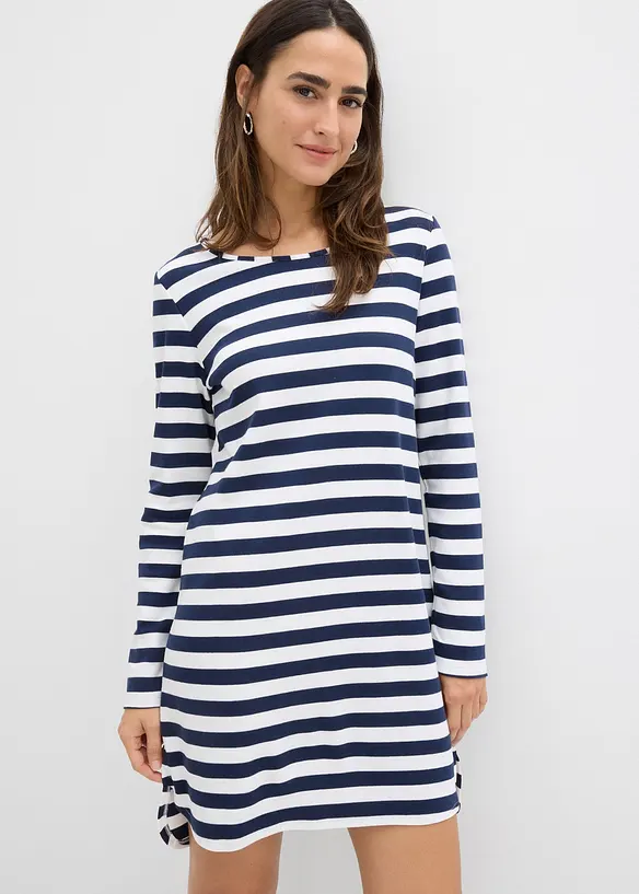 High-low jurk van zwaar katoen, bonprix