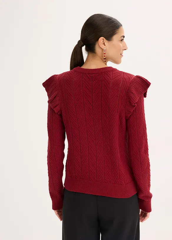 Ajour vest van katoen, bonprix