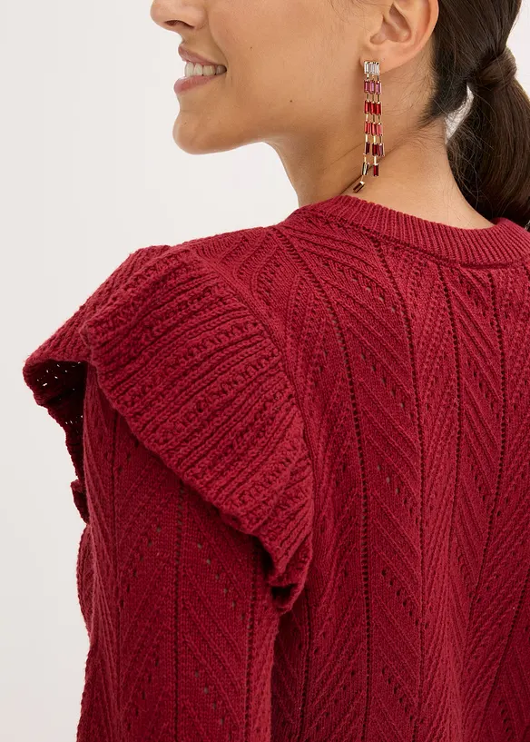 Ajour vest van katoen, bonprix