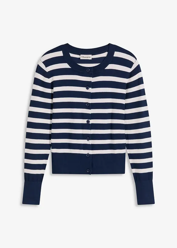 Fijngebreid vest met strepen, bonprix