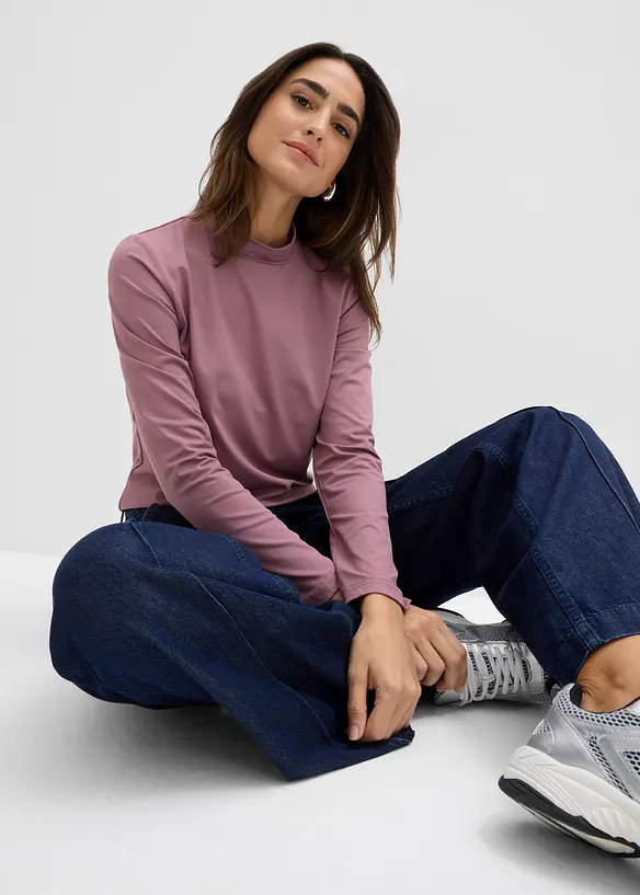 Longsleeve met opstaande kraag, bonprix