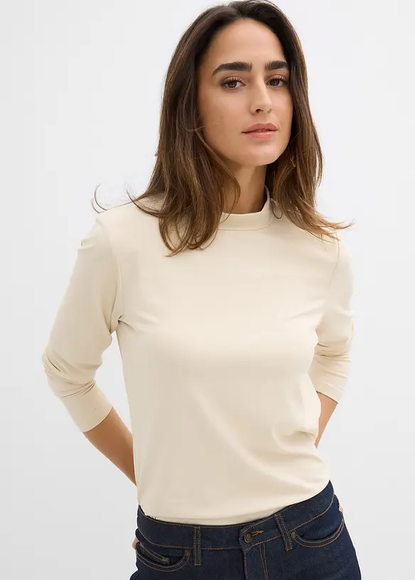 Longsleeve met opstaande kraag, bonprix