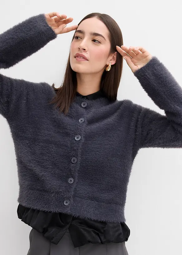 Vest van een verengaren-viscosemix, bonprix