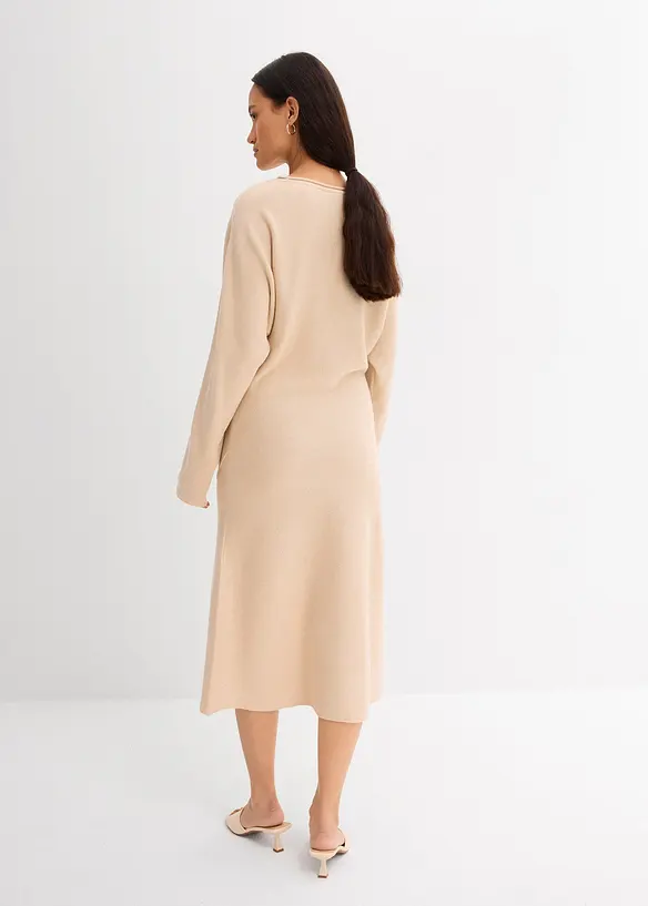 Gebreide midi jurk van viscosemix, bonprix
