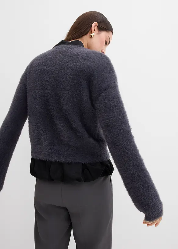 Vest van een verengaren-viscosemix, bonprix
