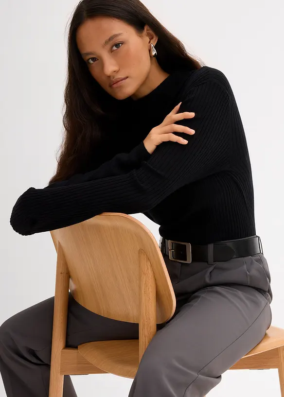 Geribd shirt in een viscosemix, bonprix