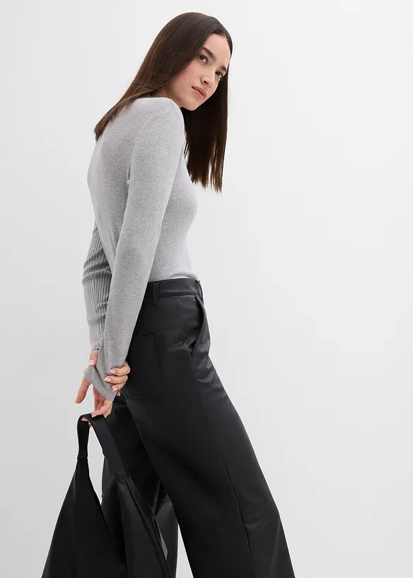 Imitatieleren broek, bonprix
