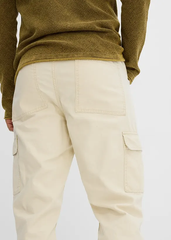 Relaxed fit cargo broek van katoenen canvas, straight, bonprix