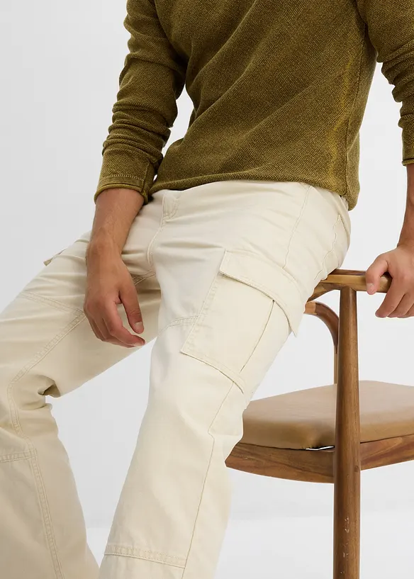 Relaxed fit cargo broek van katoenen canvas, straight, bonprix