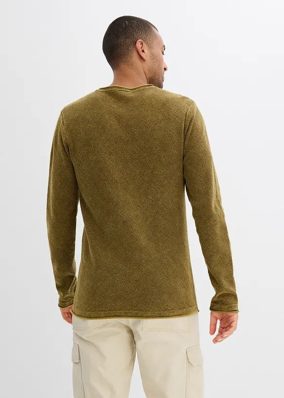 Trui in washed out look, slim fit, bonprix