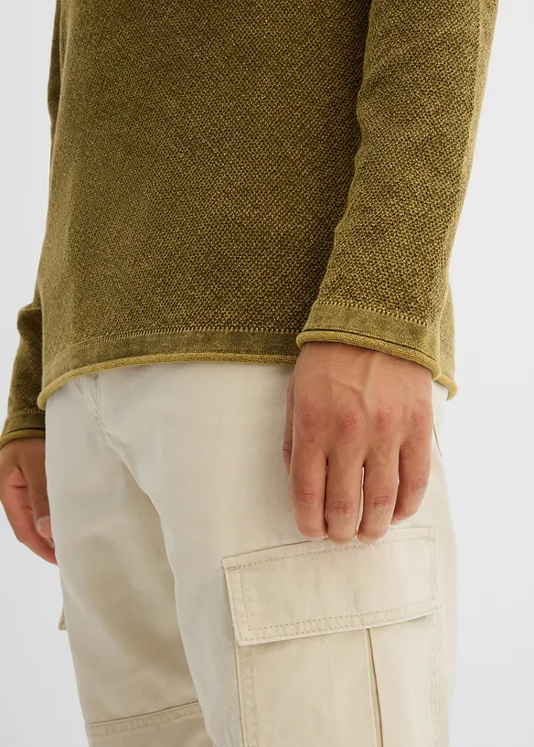 Trui in washed out look, slim fit, bonprix