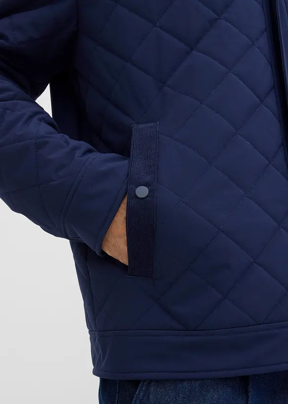 Gewatteerde jas met corduroy kraag, bonprix
