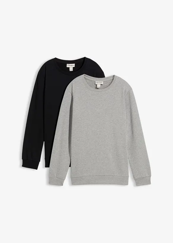 Sweater van puur biologisch katoen (set van 2), bonprix