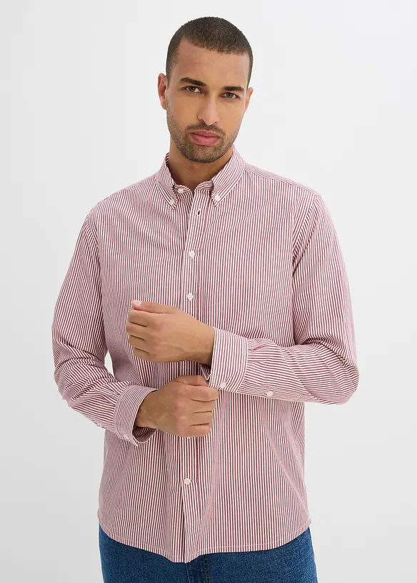 Overhemd met lange mouwen van puur katoen, regular fit, bonprix