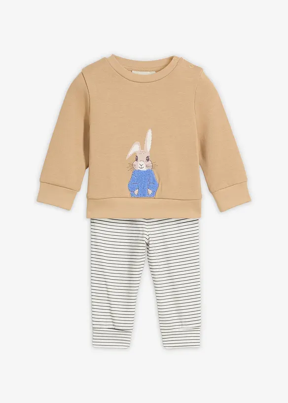 Baby shirt en sweatpants van biologisch katoen(2-dlg. set), bonprix